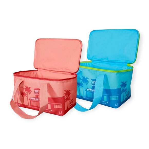 Trader Joe's Insulated Lunch Bag Set Peach & Blue NWT - Picture 7 of 7